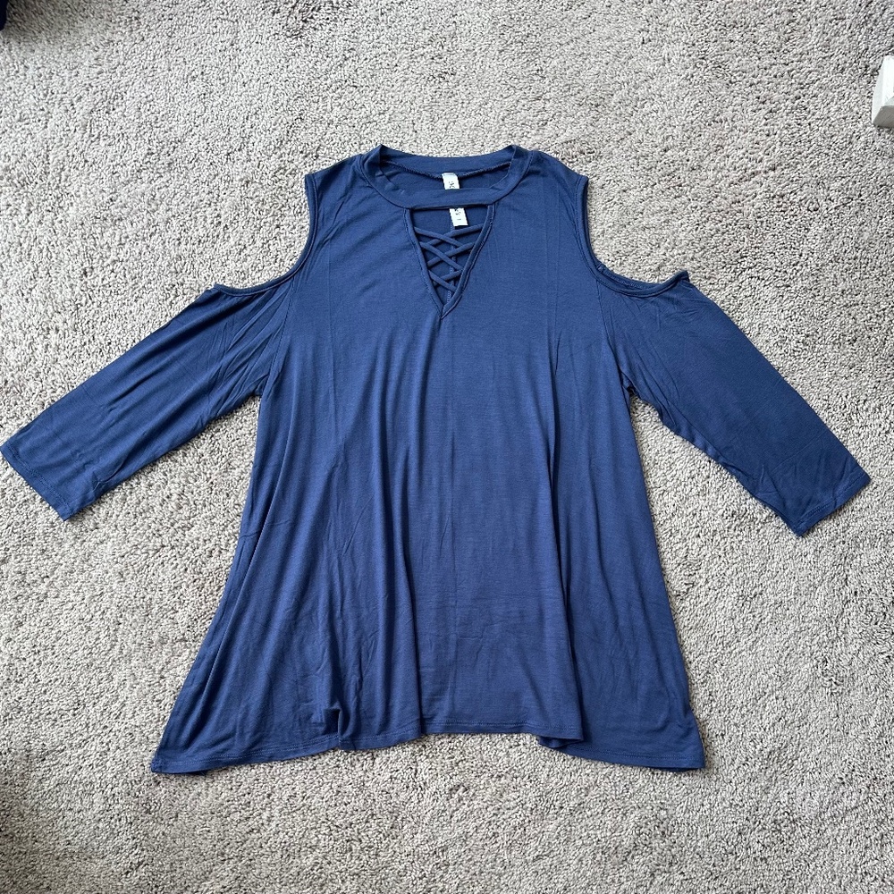 Miss Dottie's 3/4 Length Cold Shoulder Tunic